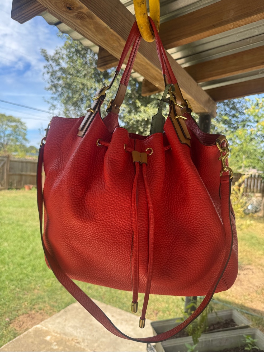 Coach Legacy XL pebbled leather drawstring bag